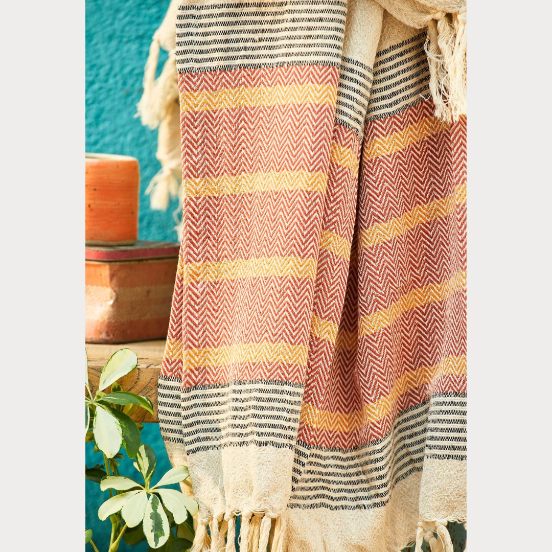 Terracotta Malabar Cotton Throw