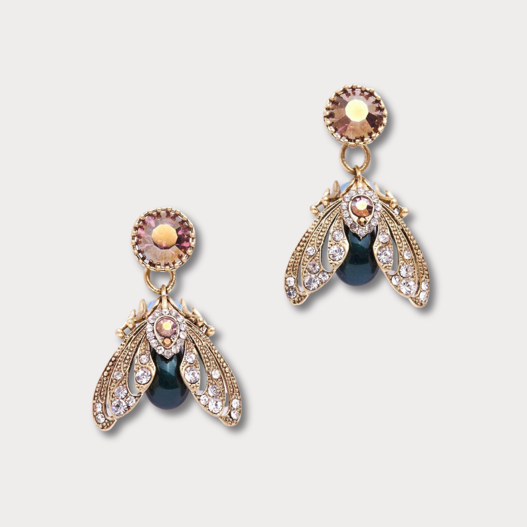 Moth Drop Earrings – Tahitian Pearl