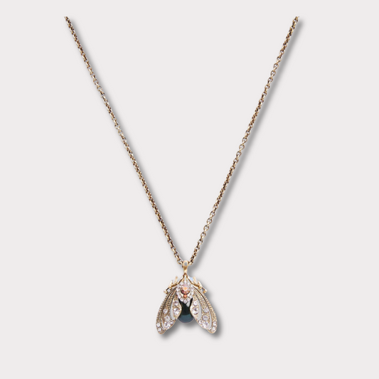 Moth Pendant Necklace – Tahitian Pearl