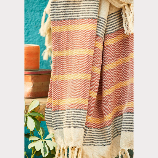 Terracotta Malabar Cotton Throw