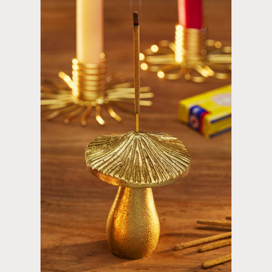 Golden Mushroom Incense Set